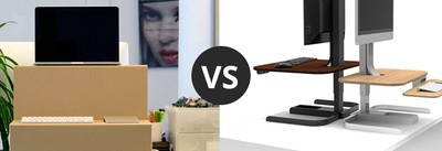 Standing desk converter options